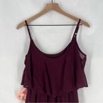 Show Me Your Mumu  Flowy Ruffle Maxi Dress in Merlot Chiffon NWT Size XS Photo 11