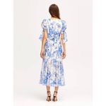 Alice McCALL Only Everything Midi Dress 4 Floral Plunge Neck Grommet Silk Blend Photo 5