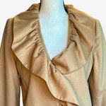 Milly  Wool Blend‎ Tan Ruffled Jacket Sz 6 Photo 1