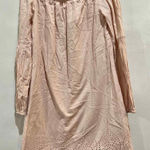 Lucky Brand  Blush Pink Off-Shoulder Cotton Dress with‎ Eyelet Detail XS Photo 0