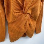 Andrea Jovine Sweater Womens Large Orange Ribbed 100% Wool Vintage Cross Front Photo 3