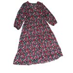 ZARA sleeve black multi color floral flower oversized sheer maxi dress medium Photo 4