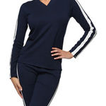 NWT Belyn Key Simone Pullover Golf Sweater In Navy Size Small Blue Photo 0