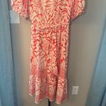 Figueroa‎ & Flower NWT Midi Dress Tiered Floral Cream Coral Orange Size Large Photo 3