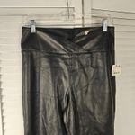 Free People NWT Womens Black Faux Leather Super Flare Pants 30S 30 Short Photo 2