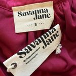 NWT Savanna Jane One Shoulder Sequins Satin Trim Bow Size Small Silver Photo 2