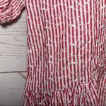 ZARA • Basic • Mini Dress • XS • Red & White • Embroidered Floral • Ruched Dress Photo 13