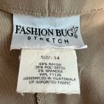 Fashion Bug  Stretch Side Zipper Elastic Waist Tan High-Waisted Pants Photo 3