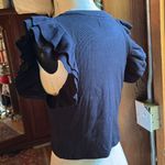 DELUC Zayn Ruffle Top. XS. NWOT ♡ Black Photo 6