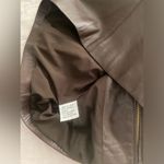 St. John Sport Brown Leather Jacket Coat Gold Grommet Y2K 90’s Style Petite Small) Photo 12