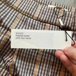 L'Agence Pleated Houndstooth Plaid Poly Satin Shorts in Chai Size 2 NWT Photo 1