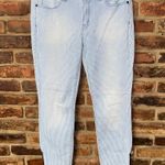 J.Crew  Blue & White Pin Stripe Toothpick Zip Ankle Skinny Jeans Women's Size 29 Photo 1