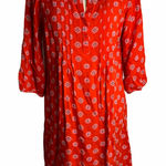 Old Navy Pullover Red Floral Split V Dress 44PE Photo 0