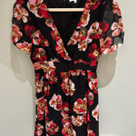Madewell  black and red floral dress with black lining EUC Photo 0