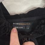 BCBGMAXAZRIA Velour Black Zip Hoodie spell out logo crystal bling Y2K size S Photo 12