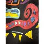 Hanes Vtg 90's Susan Costello Sweatshirt XL Black Totem Pole Aztec Indian Pop Art Photo 4
