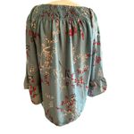 zac & rachel nwt blue with cherry blossom design bouse top womens plus 2xl Size XXL Photo 1