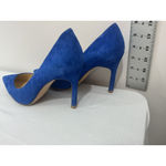 Ivanka Trump Womans 9.5 M Blue Suede Slip On Heel Pumps Photo 3