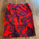 Talbots  Orange Paisley Skirt - size 8 Photo 1