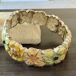 Enamel Jeweled Flower Bracelet Yellow Photo 2