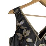 Marchesa Notte Gold Metallic Floral Print Asymmetrical Flounce Cocktail Dress 6 Photo 6