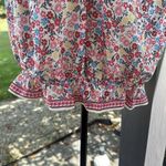 Max Studio  flutter sleeve, sweetheart, V neck line floral blouse Photo 2