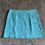 Mango π Blue and Green Floral Mini Skirt Size L Photo 6