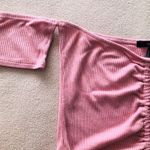 Forever 21 Pink off the shoulder ruched tie crop top Photo 2