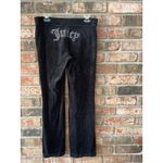 Juicy Couture Juicy Black Velour Bling Bootcut Pants Size Medium Y2K Retro Logo Back Photo 1