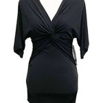 Nicole Miller  V Neck Dolman Short Sleeve Cinching Photo 0