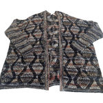 Soft Surroundings  Cardigan Size L/XL Multicolor‎ Geometric Wool Blend Photo 0
