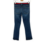 Veronica Beard Carolyn Cropped Baby Boot-cut Jeans Tuxedo Stripes Blue Tidal 24 Photo 6