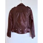 ALLSAINTS  Women’s Burgandy Lined Leather Jacket Gidley Biker Moto US Size 2 WARM Photo 1