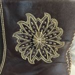 Tsonga Brown Leather Boots Ankle Booties Womens 38 7.5 South Africa Embroidered Photo 7