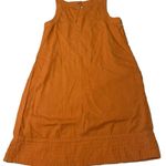 For Cynthia  Women’s Linen Button Dress Sleeveless Asymmetrical Orange Dress Sz S Photo 11