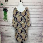 Umgee  Boho Paisley Print Big Bow Tunic Dress Size Large Photo 7