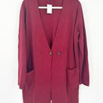 J.Crew NWT Mercantile Womens Collarless Sweater Blazer Cardigan Size L Burgundy Photo 0