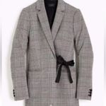 J.Crew  New Lady Glen Plaid Front Tie Blazer Jacket Gray Red Size 0 Photo 3