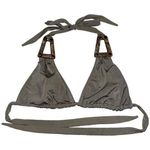 Despi Swim Women’s M Taupe Gray Snakeskkn Leather Detailed Unlined Bikini Top Size M Photo 0