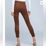 L'Agence L’agence Nini high rise faux suede pull on crop in cognac, NWT. Stretch. Small Photo 7