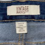 Vintage America Blues Stretch Denim Cropped Skinny Jeans Mid Rise Size 8/29 Medi Blue Photo 3