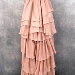 Mac Duggal Ienna For Tiered Gown Womens 4 Ruffled High Low Bodysuit Fairy Rose Photo 1