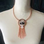 Amethyst Handcrafted copper clear quartz fringe pendant necklace Photo 1