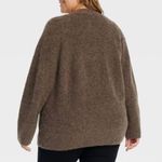 Ava & Viv  Plus Size Cozy Boyfriend Cardigan Brown Black Button Down Sweater 2X Photo 2