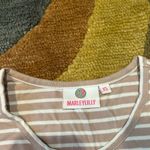 MarleyLilly Tan White Stripe Long Sleeve Tunic Long Top Women’s Size XS Photo 1