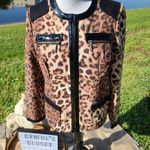 Chico's brown cheetah animal print jacket/blazer sz 0 Photo 5