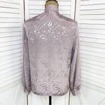 Vintage Alexandria Satin Jacquard Blouse Dusty Mauve 10 Bow Neck Pussybow Purple Photo 3