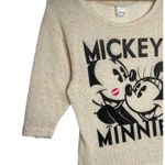 Disney  Top Womens M Knit Confetti Mickey Mouse Minnie Graphic Lightweight Cream Photo 1
