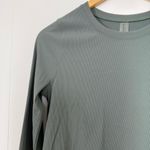 Outdoor Voices  Green Ribbed Long Sleeve Top Photo 6