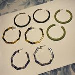Lot Of 4 Hoop Costume Earrings Pierced Mix Photo 11